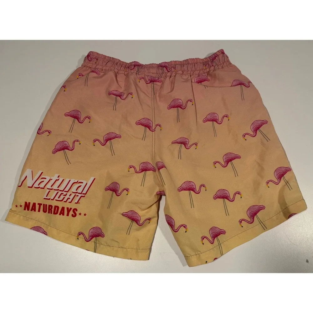 Natural Light Naturdays Flamingo Swim Trunks RageOn! Mens Small Peach Yellow